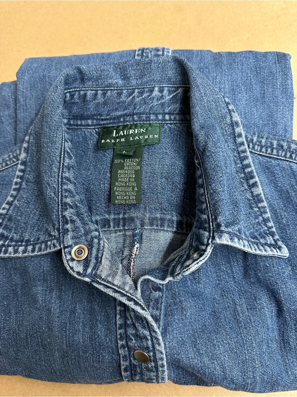 Ralph Lauren Sleeveless Button-Front Denim Midi Dress - Blue - Picture 8 of 9